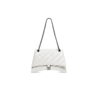 BALENCIAGA WOMEN'S CRUSH CHAIN BAG IN MEDIUM WHITE 716393210J09001 (31*19.8*6.9cm)
